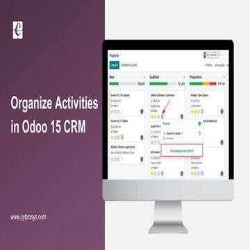 Organize Activities in Odoo 15 CRM | Odoo 15 Enterprise Edition