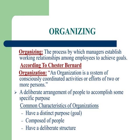 Organizing