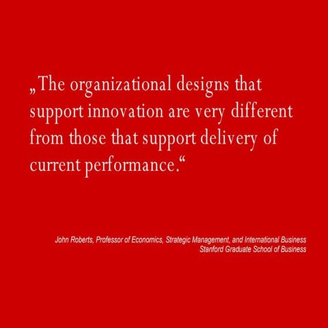 Organizing For Innovation & Growth