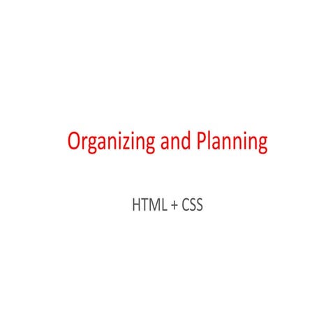 Organizing and planning | PPT