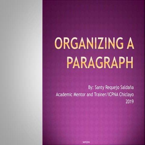 Organizing a paragraph