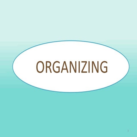 Managerial Function-Organizing