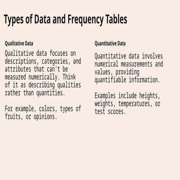 Organizing Data A Guide to Frequency Tables