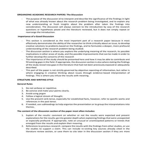 Organizing discussions