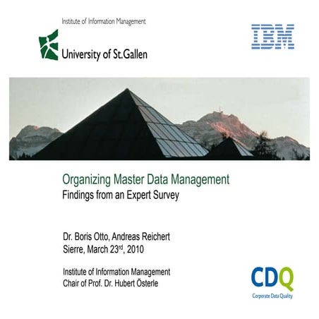 Organizing Master Data Management