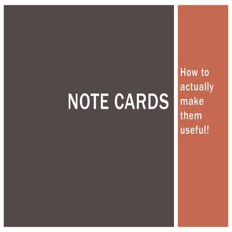Organizing note cards