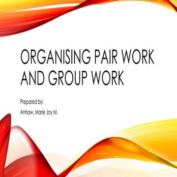 Organizing Pairwork and Groupwork