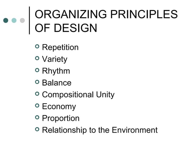 Organizing principles of design ART 100