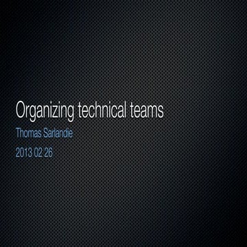 Organizing Technical Teams