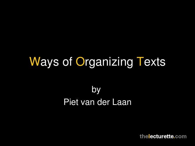 Organizing Texts