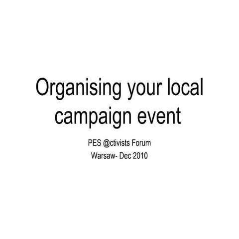 Organizing your local campaign events