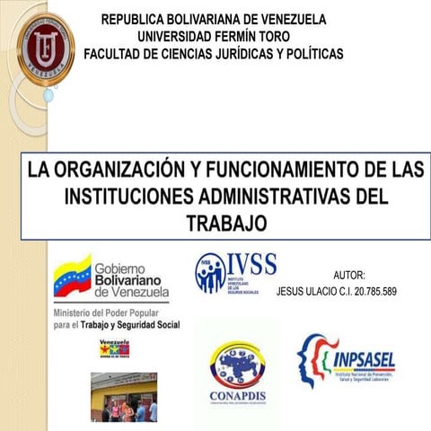 Organización  y Funcionamiento Instituciones administrativas del Trabajo en V...