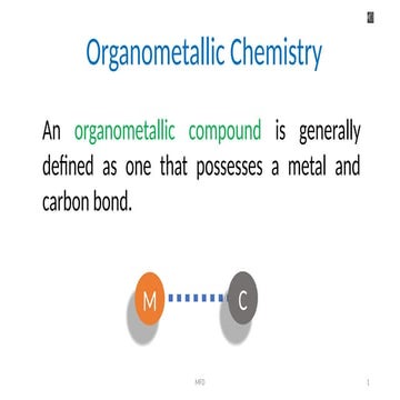 Organometallic chemistry introduction CHC109