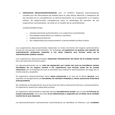 Organos desconcentrados y descentralizados.