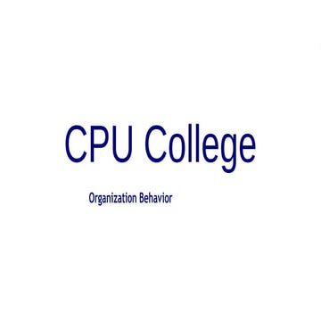 Organzitional Behaviour presenation of ob