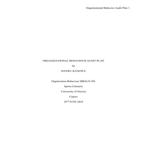 Orgarnisation behaviour assignment 1 | PDF
