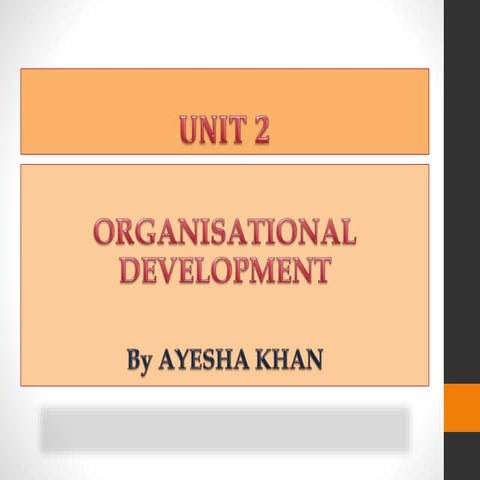 Organisational development- Organisational change