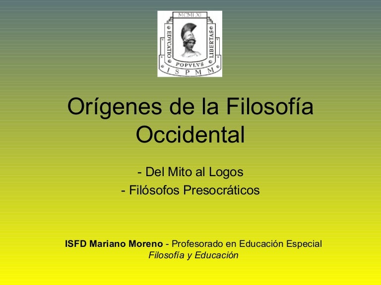 Orígenes de la filosofía occidental
