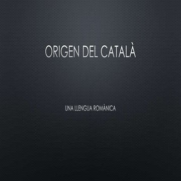 Orígens del català