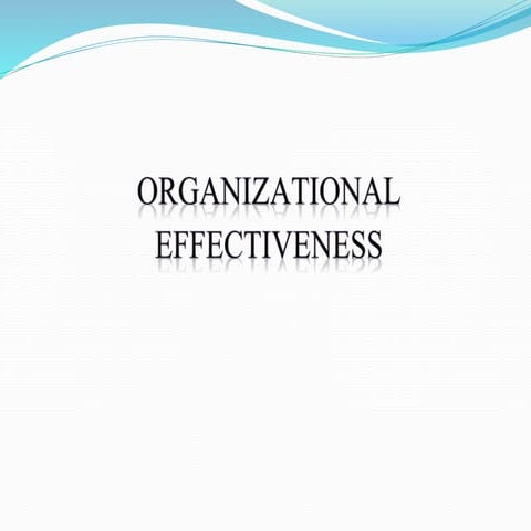 Orgganizational effectiveness