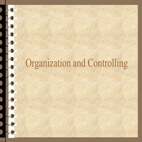 Orgnaization and controlling