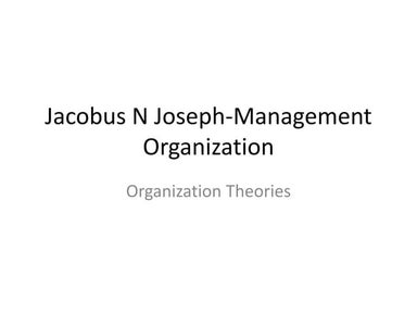 Organisational theories 