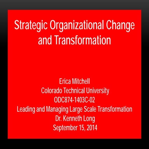 Strategic Organizatinal Transformation Initiative