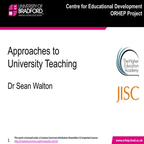 Introduction to University Teaching - ORHEP