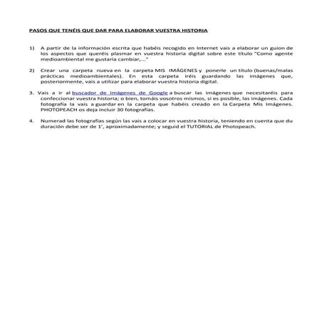 Orientaciónes para elaborar la presentación