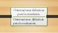Orientaciones didácticas para la enseñanza