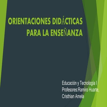 Orientaciones didácticas para la enseñanza  