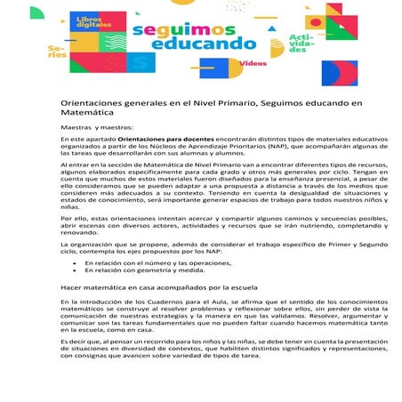 Seguimos educando matemática