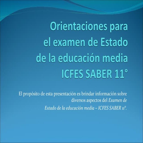 Orientaciones para la presentacion del examen