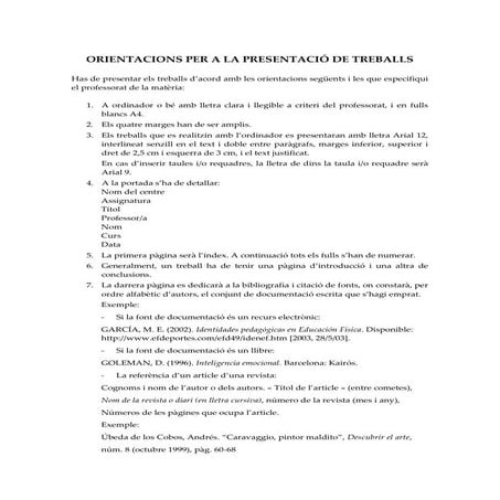 Orientacions per a la presentació de treballs 2