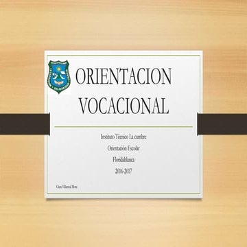 Orientacion vocacional | PPTX