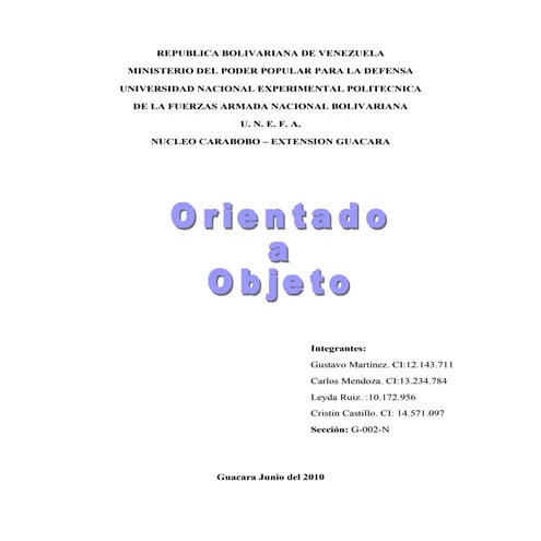 Orientado a objeto