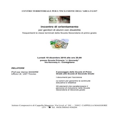 Orientamento inclusione genitori locandina