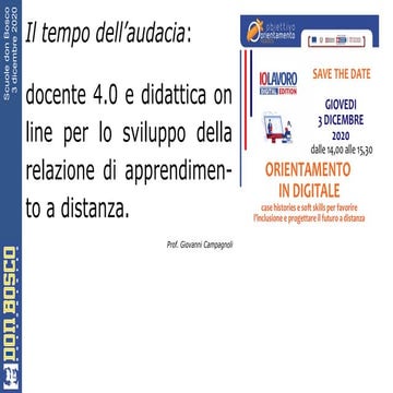 03.dic 2020 Io Lavoro. Giovani e docenti 4.0