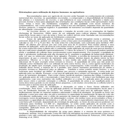 Orientaçãoes para utilização de dejetos humanos na agricultura