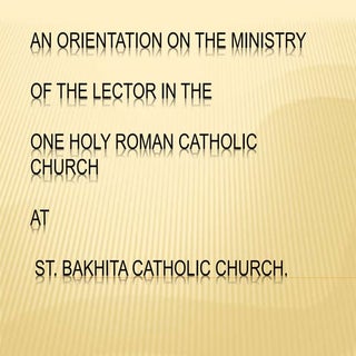 Orientation for Lectors ministry