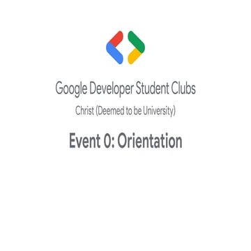 Orientation Session GDSC_CDTU