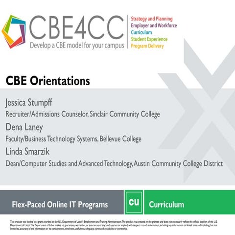 CBE Orientation Courses - Faculty Development Model - Competency-Based Education