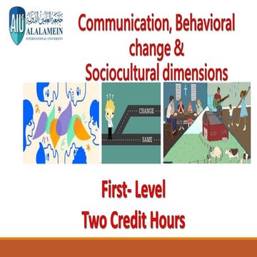 communication and behaviour change, sociocultural dimensions
