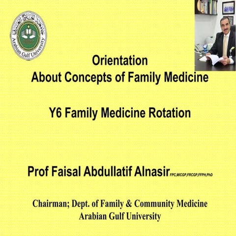 Orientation about family medicine