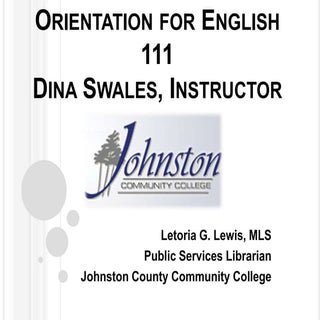 Orientation for Dina Swales