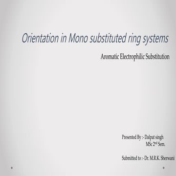 Orientation in mono substituted ring systems