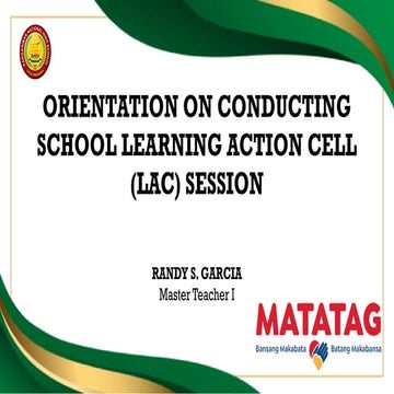 orientation LAC session RANDY presentation