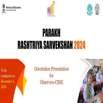 Orientation PPT for OBSERVERS PARAKH Rashtriya Sarvekshan 2024 CBSE ...