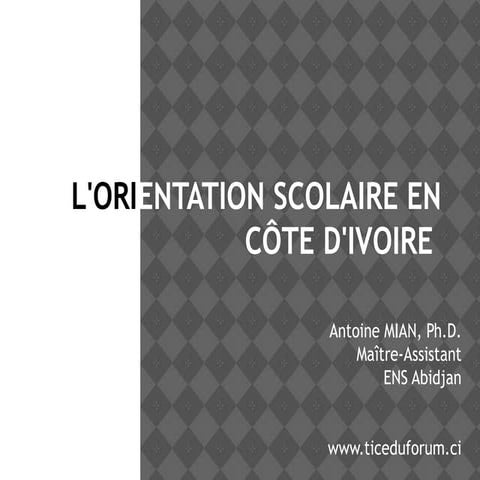 Orientation scolaire en côte d'ivoire