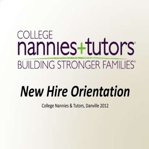 CNT Nannies Orientation